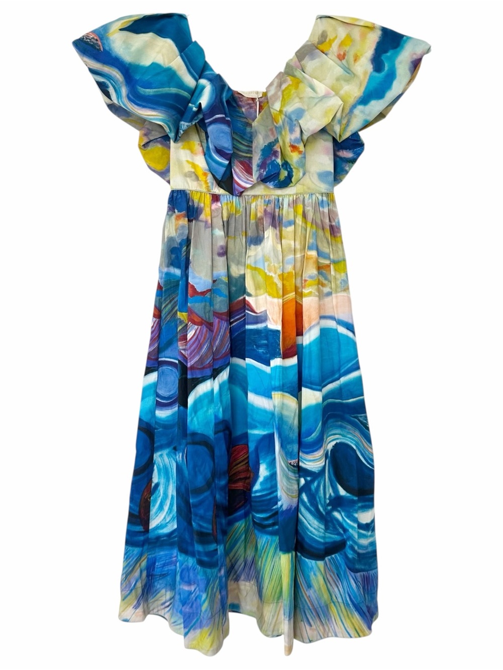 NWT Ulla Johnson Francesca Tuck Landscape Limited Edition Midi Dress Size 4 - Picture 3 of 14